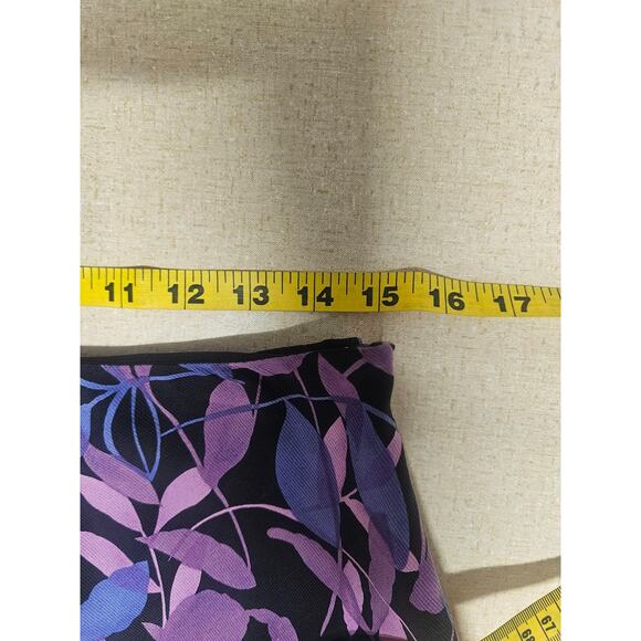 Ann Taylor Womens Dark Floral Fairy Silk Skirt Size 12 Purple Flowy Chiffon - Picture 5 of 9
